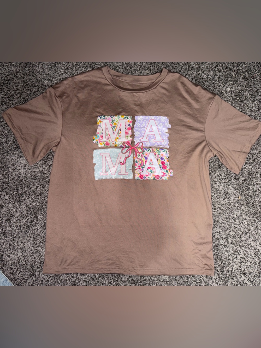 Mama T-Shirt with Floral Block Letters